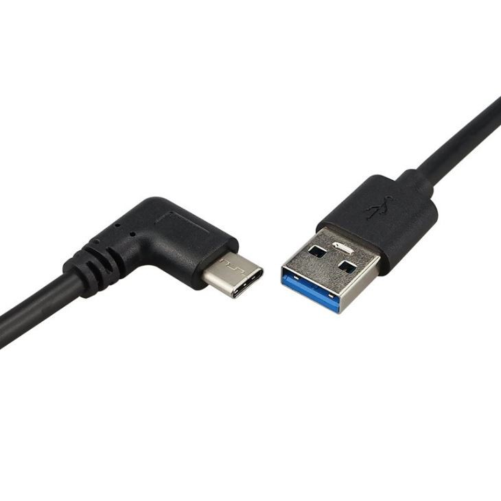 USB 3.0 A to 90 degree USB3.1 Type C Data Charge Cable