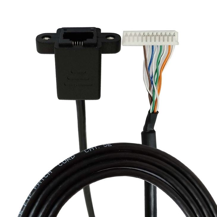 JST 12pin 1.25mm pitch to RJ45 female panel mount Cable