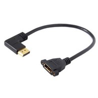 Right Angle Displayport To DisplayPort Panel Mount Cable