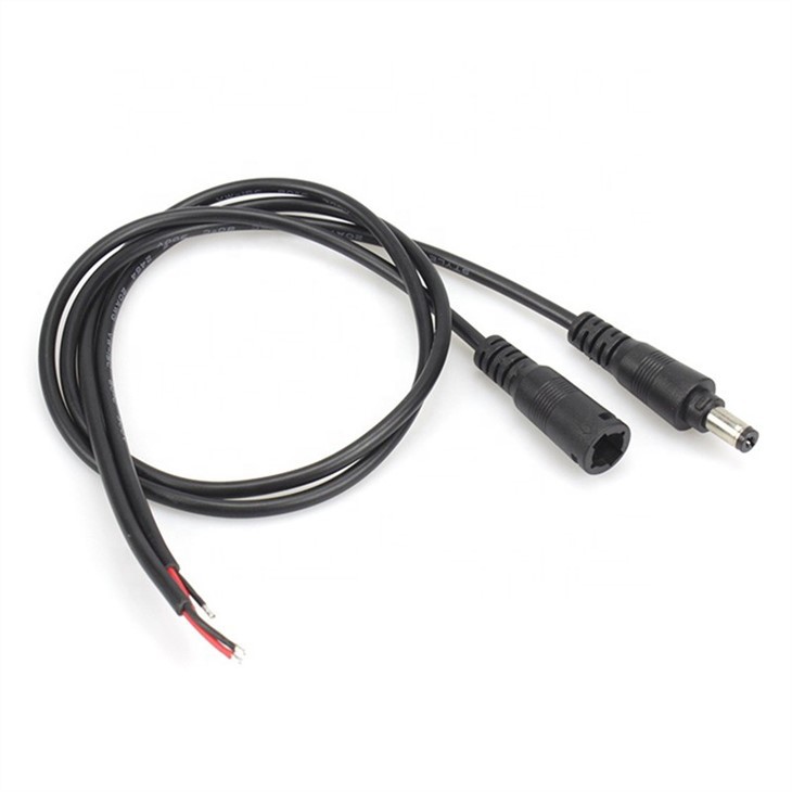 DC5.52.1 male and female to open end Cable with lock