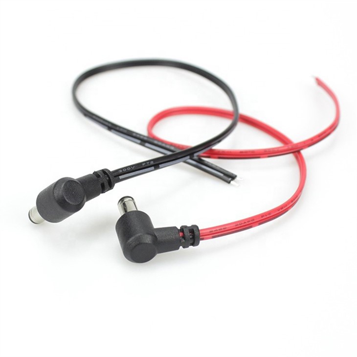 90 Degree DC 5.5x2.1mm Male CCTV Power Charger Cable