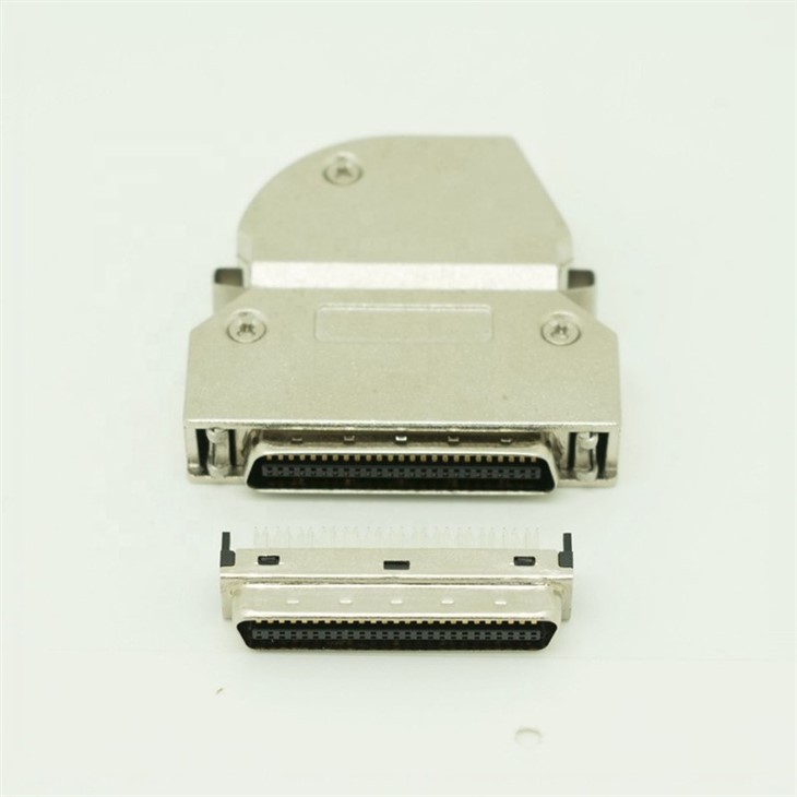 90 degree HPCN 50 pin SCSI Connector with Latch Clip