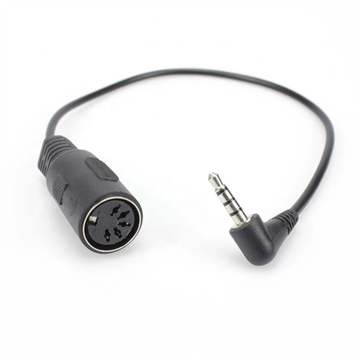 90 Degree TRRS 3.5mm 4 Pole to 5 pin Din Female Cable