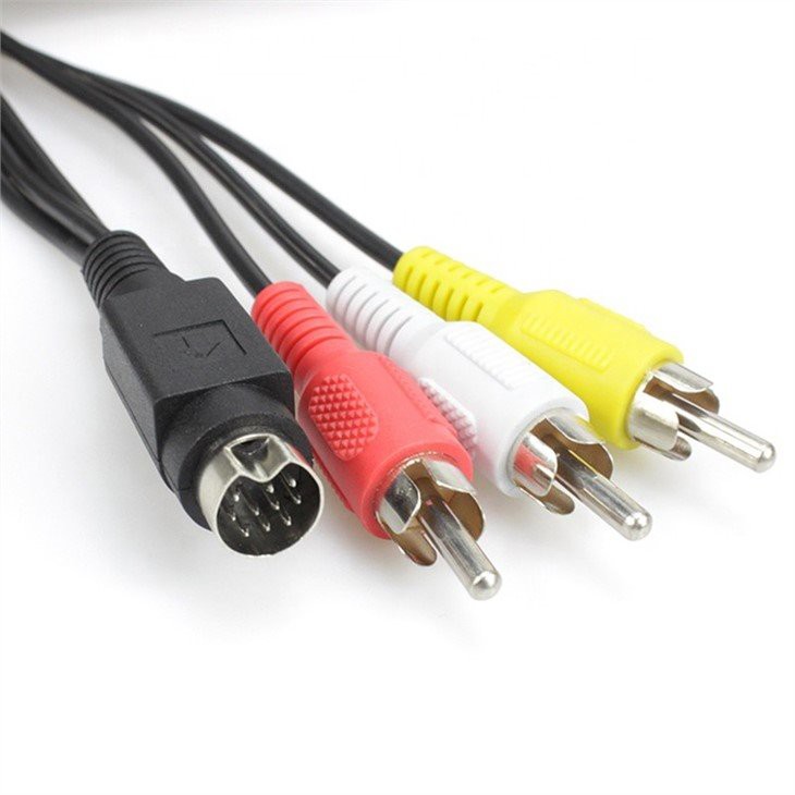 Mini DIN 10 Pin to 3 RCA Audio Video Y Cable