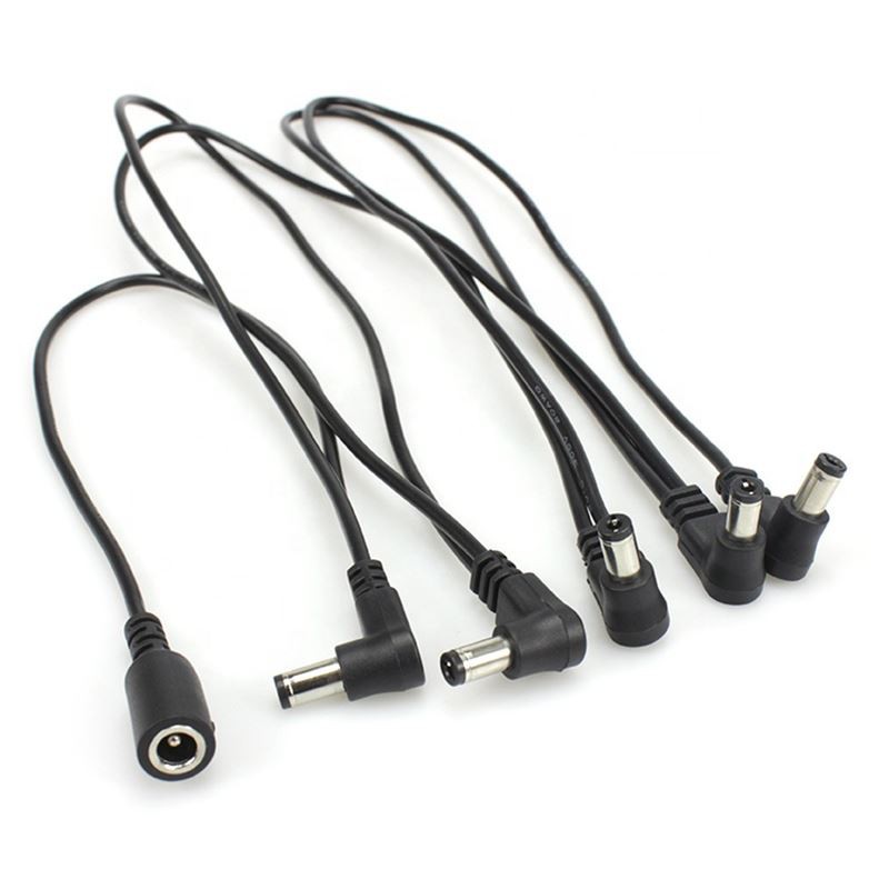 90 Degree Right Angle 5 Ways DC5.5*2.1mm Daisy Chain Guitar Pedal Cable