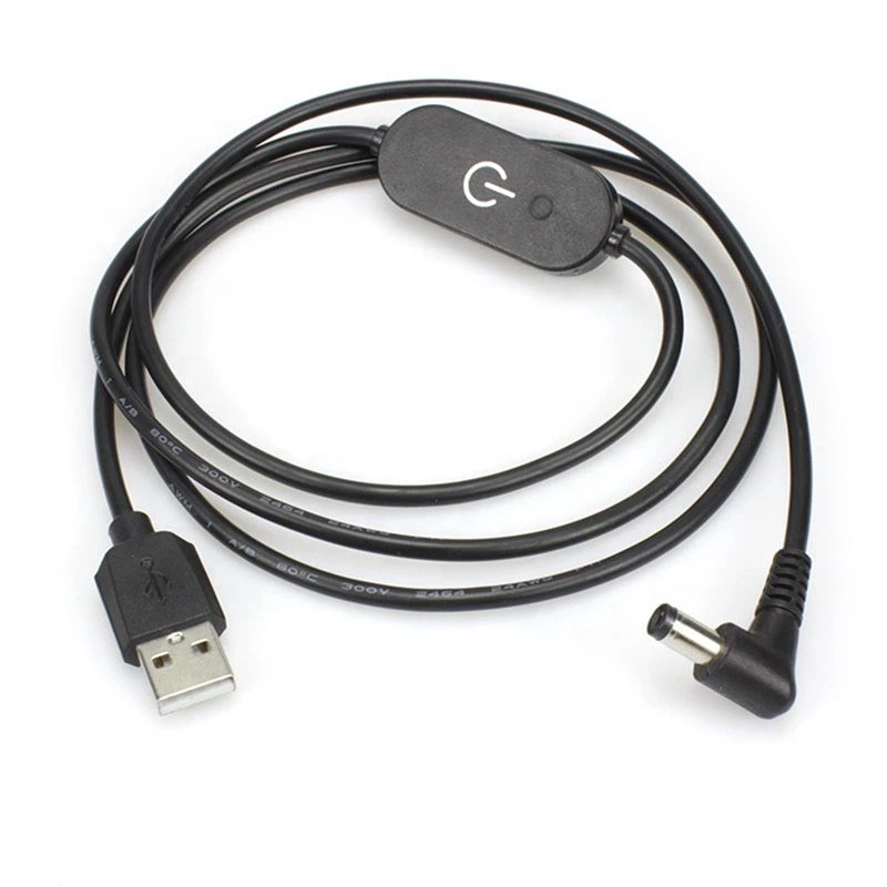 USB2.0 To DC5.5x2.1mm Power Cable With Mini LED Touch Switch