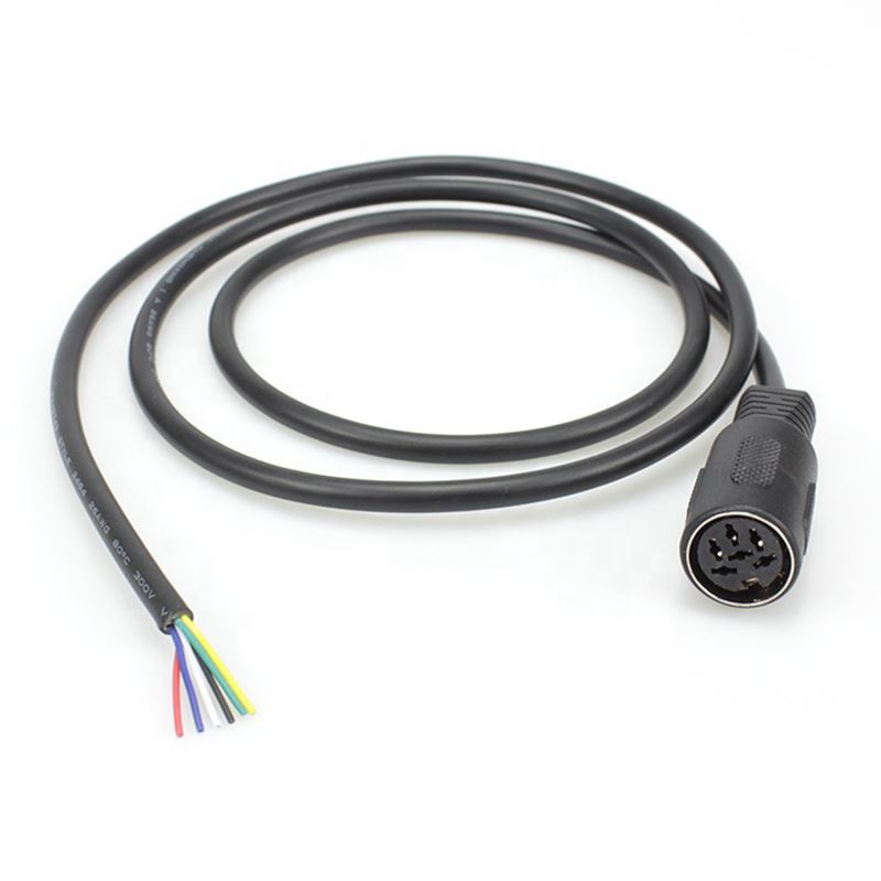 Din 6 Pin Female To Bare End Open Monitor Cable For Disk Drive