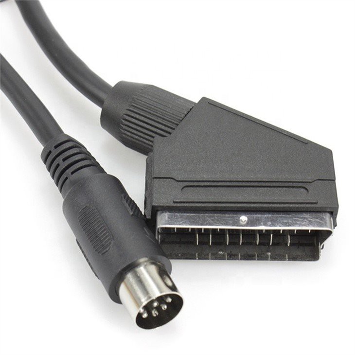 8 pin DIN plug to 21 pin Scart Plug Cable