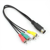 8 Pin Male Din Plug To 4 X RCA Phono Male Audio Cable