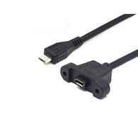 Micro USB2.0 5 Pin Panel Mount Cable With Screw Hole