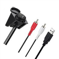 USB 2.0 To Dual RCA 3.5mm AUX Car Flush Mount Cable