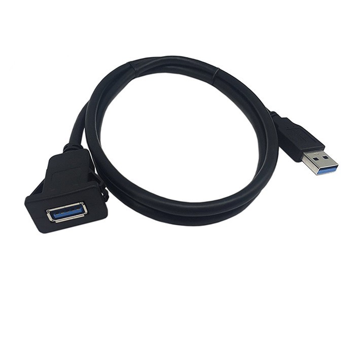 Waterproof USB 3.0 Extension Latch Mount Car AUX Cable