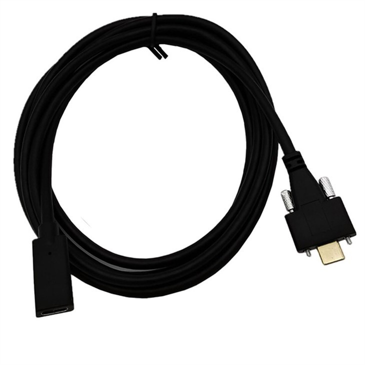 USB-C Male to Female Cable with Screw Locking