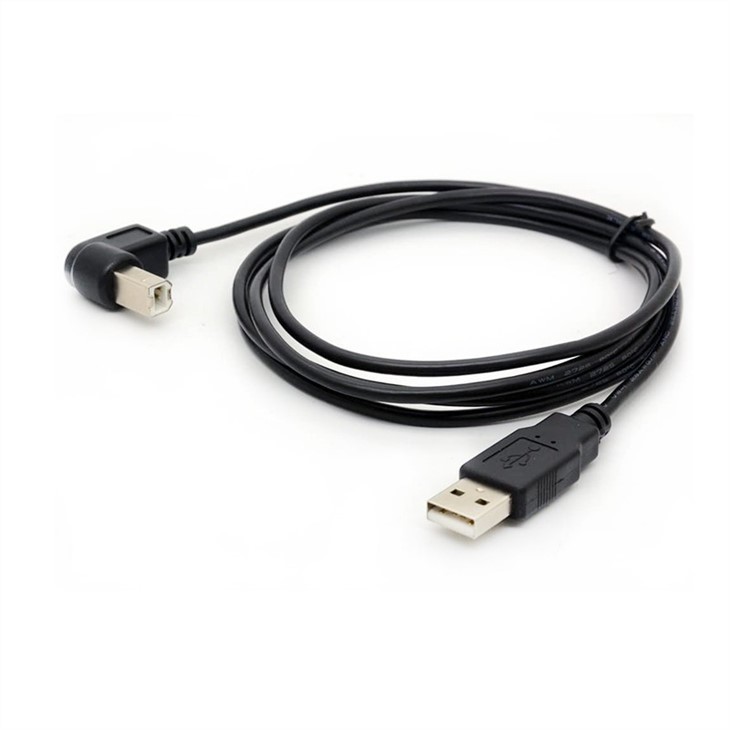 USB 2.0 A Male to USB B Male Up Angle Printer Scanner Cable