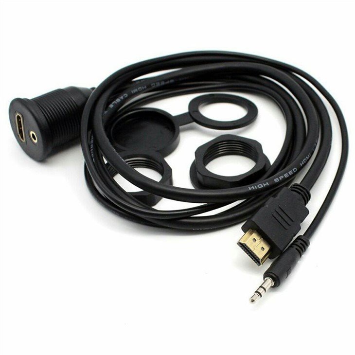 Waterproof HDMI+3.5mm AUX Panel Flush Mount Cable