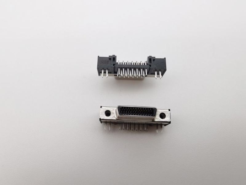 0.80mm Right Angle VHDCI 26 Pin Female Connector For Camera Link Frame Grabbers