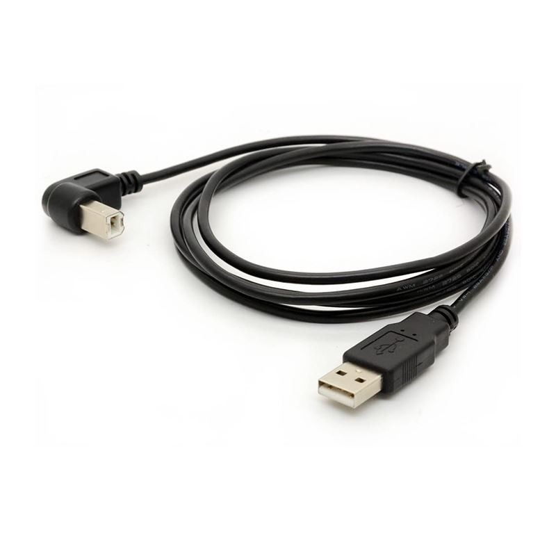 USB 2.0 A Male To B Male Left Angled 90 Degree Cable For Printer Hard Disk