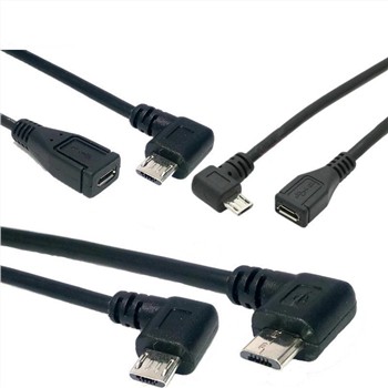 90 Degree 5 Pin Micro USB2.0 Male To USB2.0 Micro B Female Extension Cable Fo...