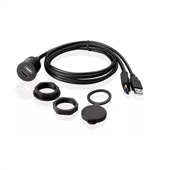 HDMI USB2.0 Car Mount Female Panel Socket To Male Cables For Car Boat And Mot...